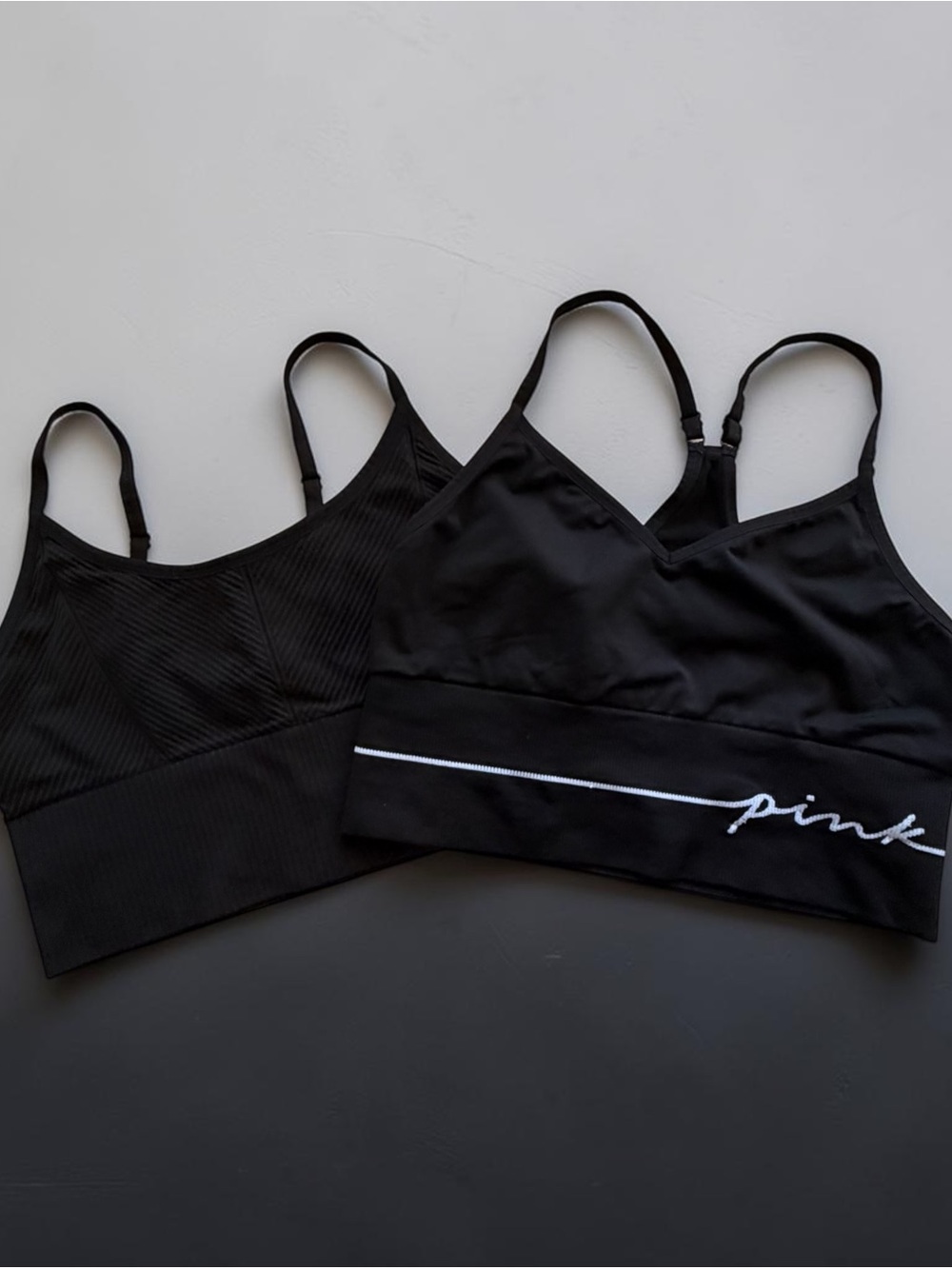 PINK Active Victoria's Secret Black Sports Bra Duo
